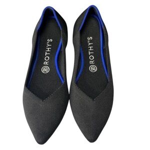 Rothy's the point black knit slip on ballet flats